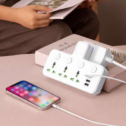 🔌  Stekker met Type-C oplaadpoort – 2 USB-poorten, nachtlampversie ✨