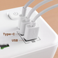 🔌  Stekker met Type-C oplaadpoort – 2 USB-poorten, nachtlampversie ✨