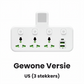 🔌  Stekker met Type-C oplaadpoort – 2 USB-poorten, nachtlampversie ✨