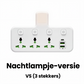 🔌  Stekker met Type-C oplaadpoort – 2 USB-poorten, nachtlampversie ✨