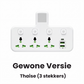 🔌  Stekker met Type-C oplaadpoort – 2 USB-poorten, nachtlampversie ✨