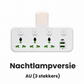 🔌  Stekker met Type-C oplaadpoort – 2 USB-poorten, nachtlampversie ✨