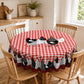🏠 -50% ! 🐓 Tafelkleed Rode Ruiten met Haanmotief – Polyester – Vlekbestendig & Golvende Kantrand voor Rustieke Landelijke Sfeer 🧺