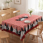 🏠 -50% ! 🐓 Tafelkleed Rode Ruiten met Haanmotief – Polyester – Vlekbestendig & Golvende Kantrand voor Rustieke Landelijke Sfeer 🧺