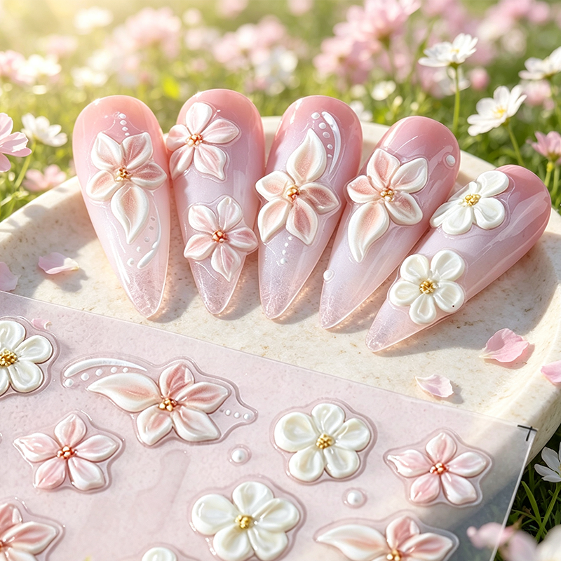 5D Bloemen Nagelstickers