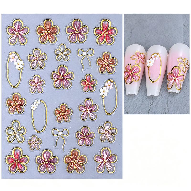 5D Bloemen Nagelstickers
