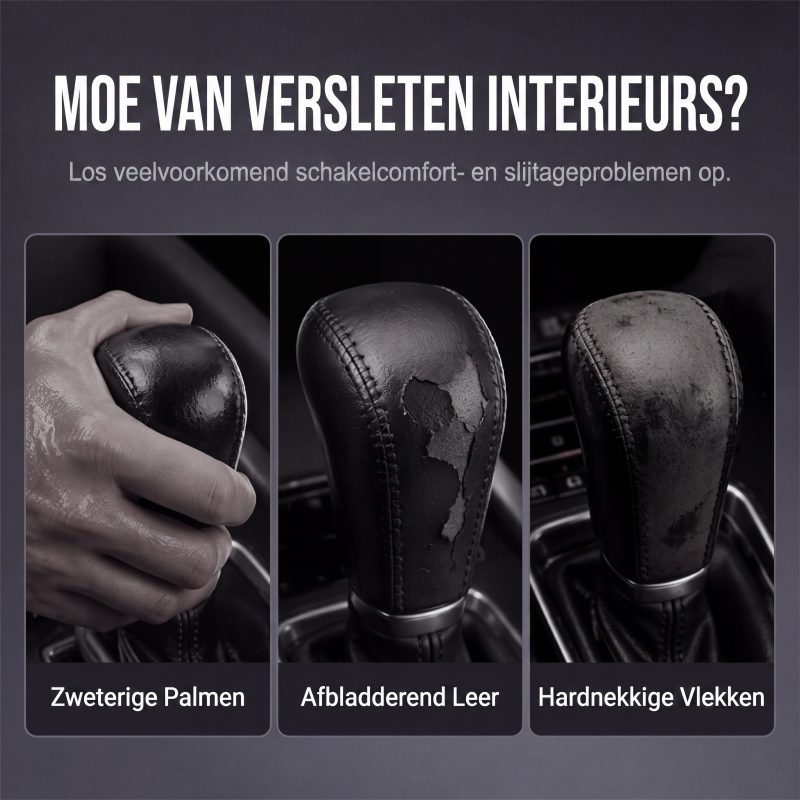 🚗 50% KORTING! 🧵 Versnellingspookhoes – Van geperforeerd PU-leer, met drielaagse bescherming & universele pasvorm – Stijl en comfort voor het interieur van je auto 🛡️