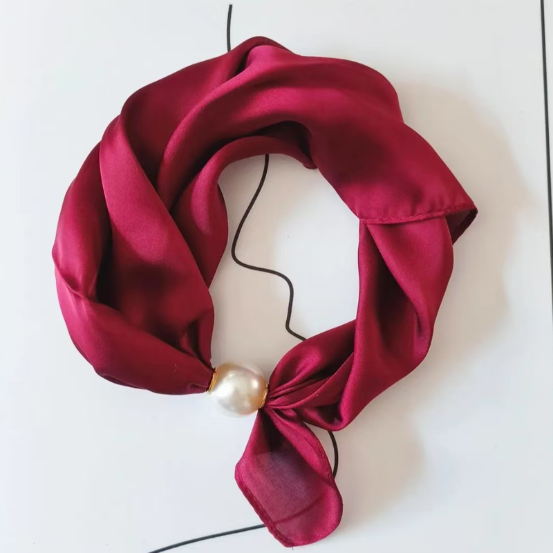 Sjaal met Magnetische Parelgesp Zonder Strikken💟Veelzijdig Dagelijks Accessoire