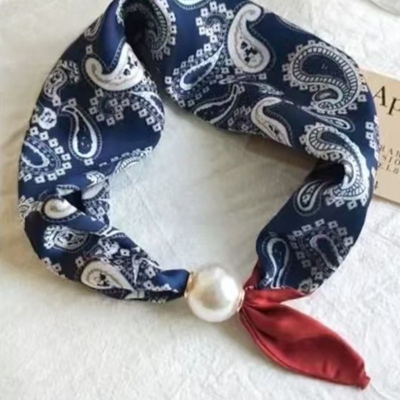 Sjaal met Magnetische Parelgesp Zonder Strikken💟Veelzijdig Dagelijks Accessoire