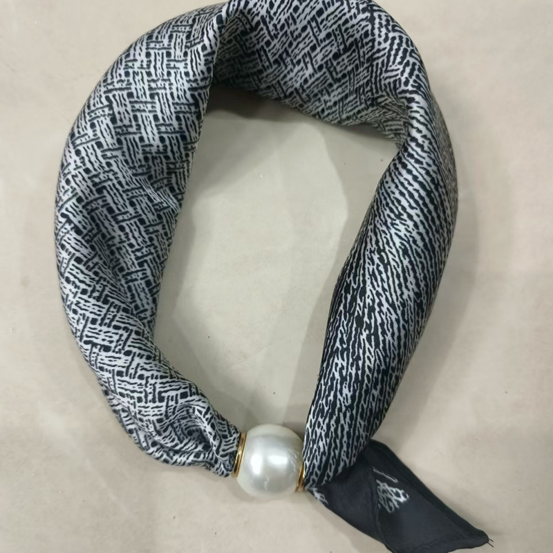 Sjaal met Magnetische Parelgesp Zonder Strikken💟Veelzijdig Dagelijks Accessoire