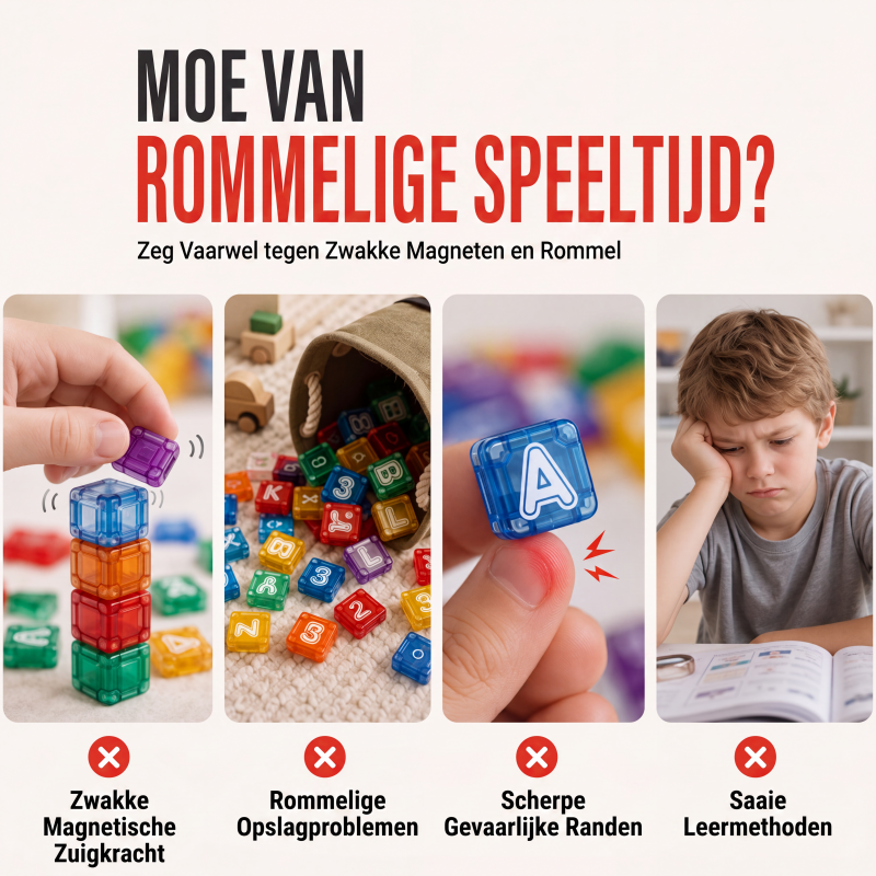 Magnetische alfabet- en cijferblokjes voor kinderen