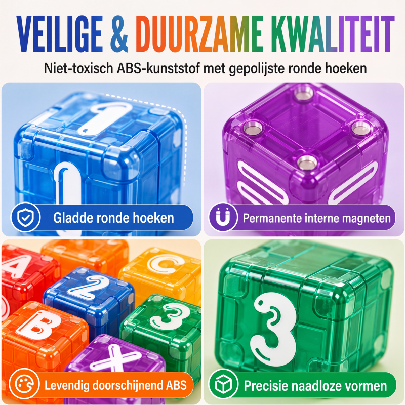 Magnetische alfabet- en cijferblokjes voor kinderen