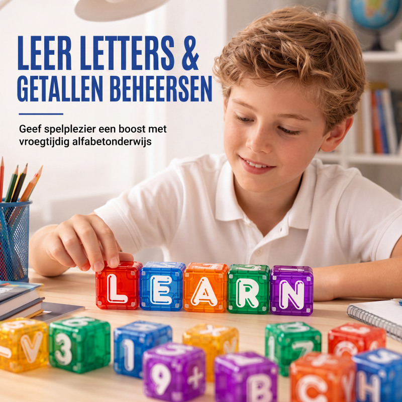 Magnetische alfabet- en cijferblokjes voor kinderen