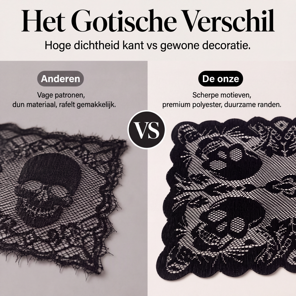 Tafelkleed en placemat set met griezelige Halloween-patronen