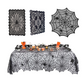 Tafelkleed en placemat set met griezelige Halloween-patronen