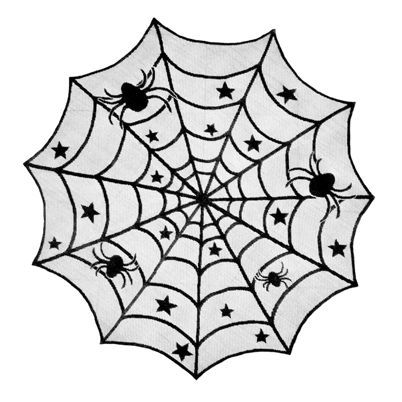 Tafelkleed en placemat set met griezelige Halloween-patronen