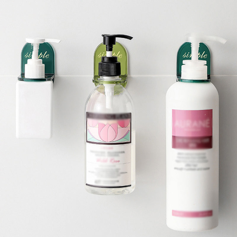 🧴🚿 Wandgemonteerde Shampoohouder – Boorvrije Bevestiging, Ondersteboven Ophangen, Gebruik Elke Druppel en Maak Uw Doucherand Vrij, Geen Flessen Meer op de Vloer 🧹🛁