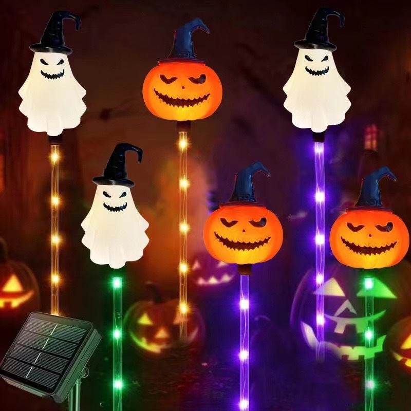 Halloween pompoen tuinpaal zonne-energie lamp