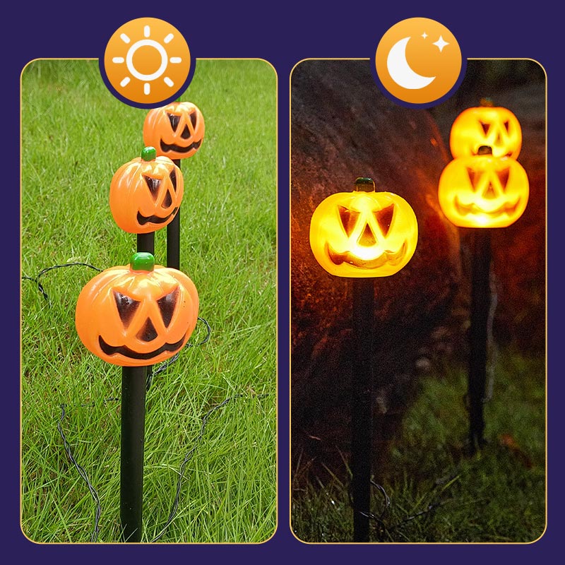 Halloween pompoen tuinpaal zonne-energie lamp