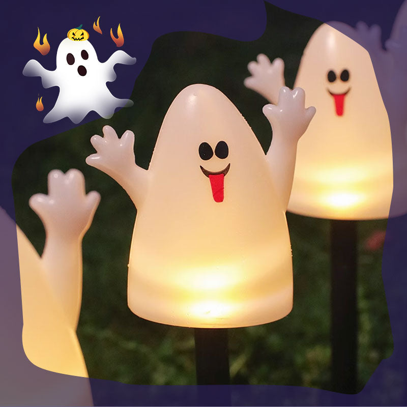 Halloween pompoen tuinpaal zonne-energie lamp