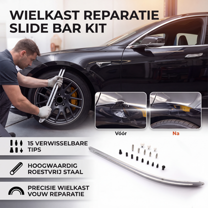 Reparatieset met schuifstang voor carrosserieplooien en wielkasten