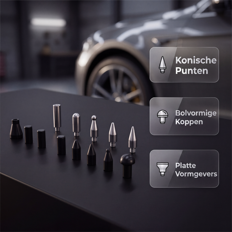 Reparatieset met schuifstang voor carrosserieplooien en wielkasten
