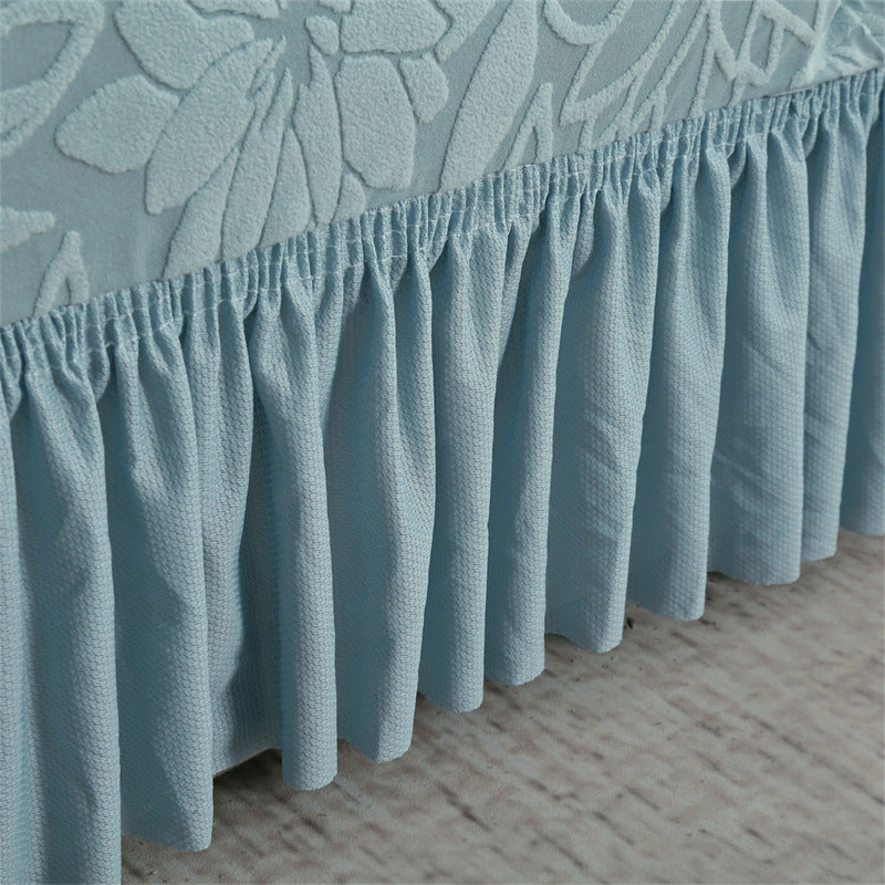 🛋️ Antislip bankhoes met ruches – Jacquardstof – Elastische rand & volledige bedekking voor dagelijkse bescherming zonder wegglijden