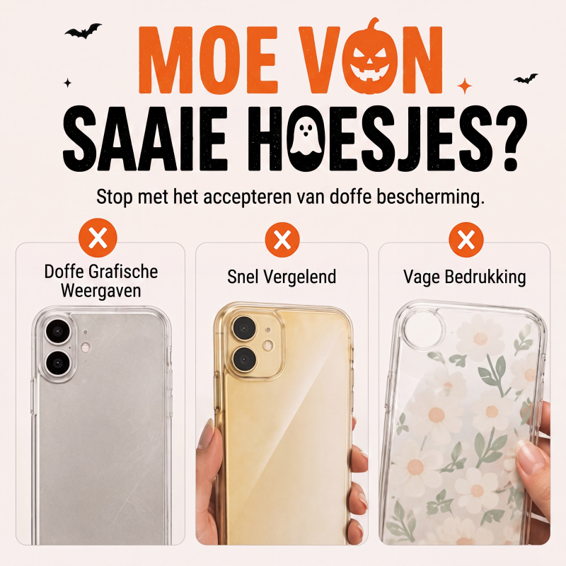 Schattig transparant telefoonhoesje voor Halloween