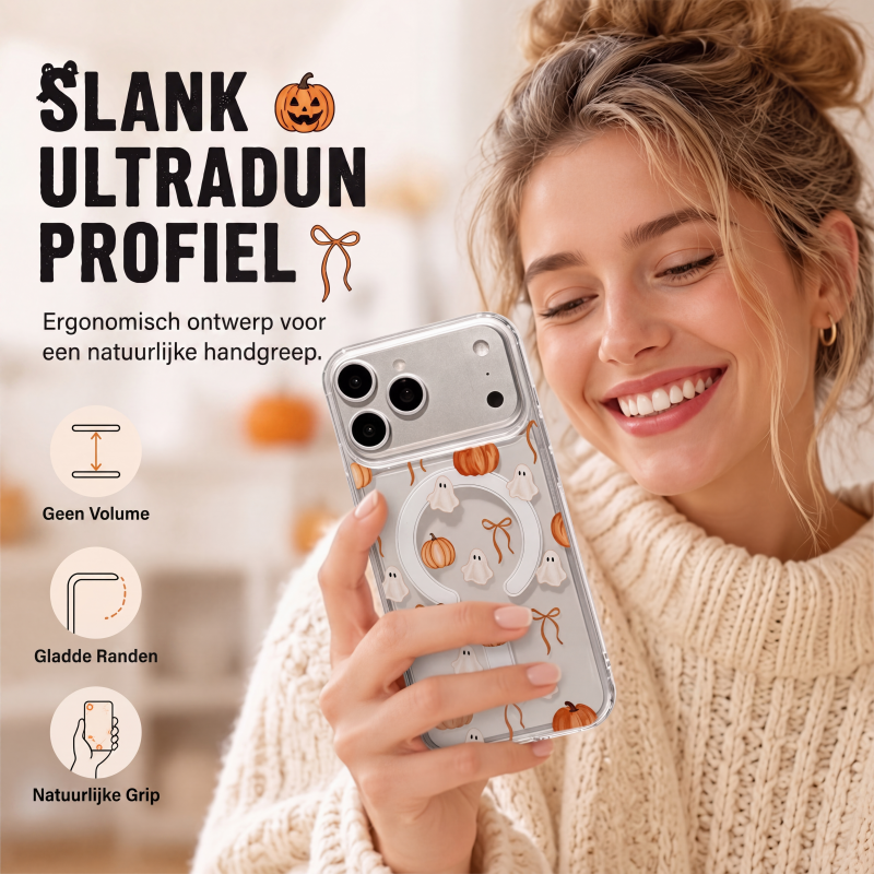 Schattig transparant telefoonhoesje voor Halloween