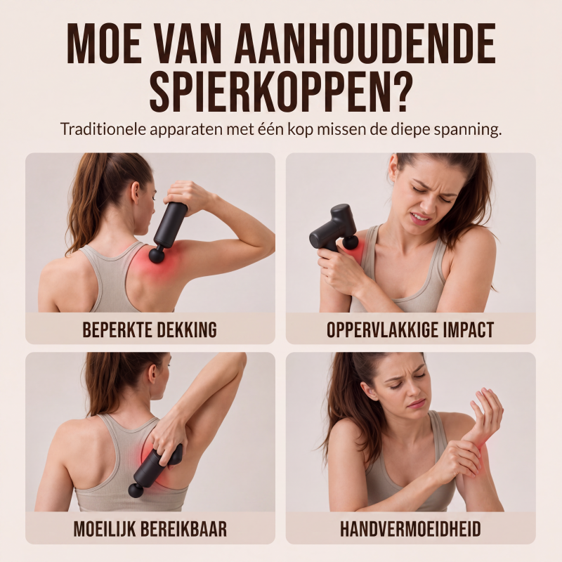 Multi-head diep weefsel fascia massagepistool