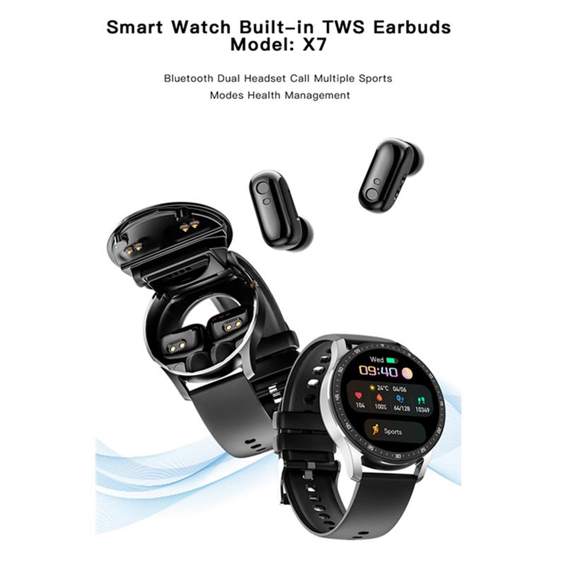 X7 2 in 1 SmartWatch met Bluetooth koptelefoon