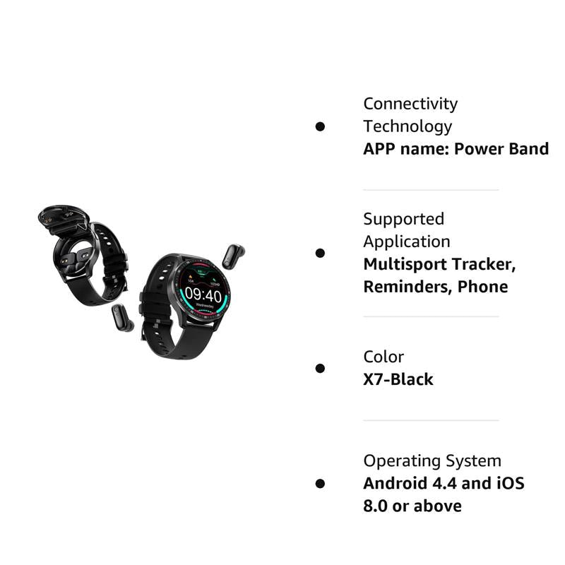 X7 2 in 1 SmartWatch met Bluetooth koptelefoon