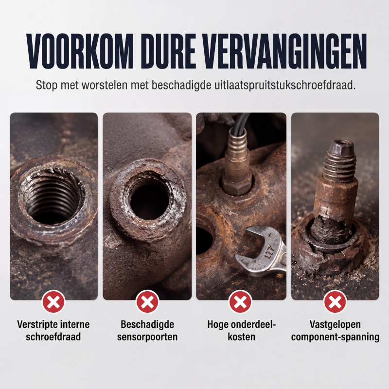 Gereedschap voor het nabewerken van uitlaatpijpdraden en repareren van zuurstofsensoren