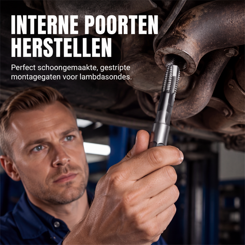 Gereedschap voor het nabewerken van uitlaatpijpdraden en repareren van zuurstofsensoren