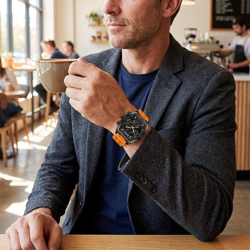 ⌚ Heren Dubbele Display Sportwatch – Analoog-Digitale Horloge Met Verlichte Wijzerplaat