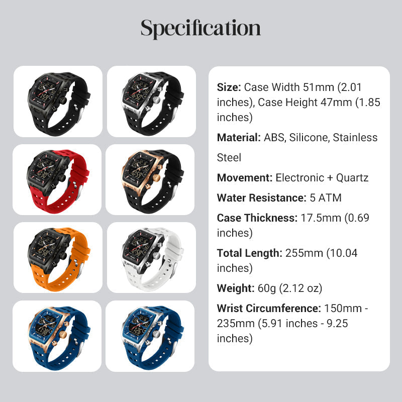 ⌚ Heren Dubbele Display Sportwatch – Analoog-Digitale Horloge Met Verlichte Wijzerplaat
