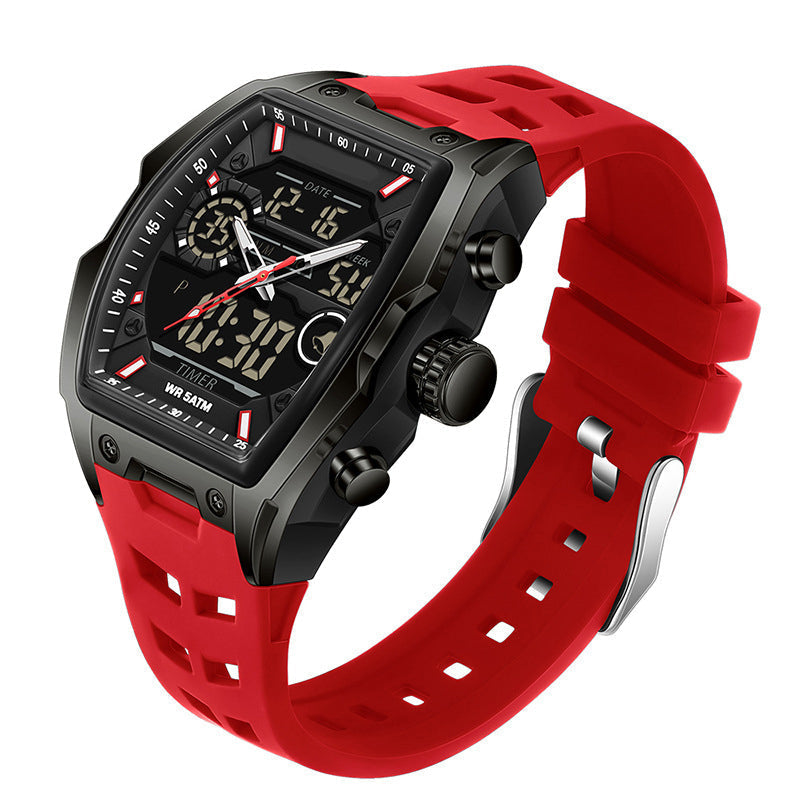 ⌚ Heren Dubbele Display Sportwatch – Analoog-Digitale Horloge Met Verlichte Wijzerplaat