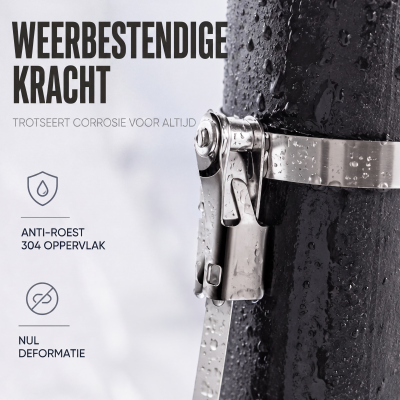 Zware roestvrijstalen kabelbinder met kliksluiting