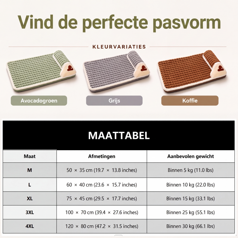 Premium pluchen slaapmat voor huisdieren