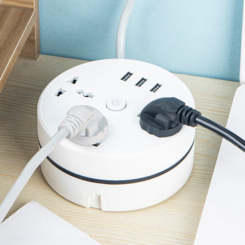 🔌 Universele Kabeloproller Stekkerdoos — 3 AC-stopcontacten + 3 USB, 2500W, Overspanningsbeveiliging, Compatibel met UK/EU/US, Draagbaar ✨