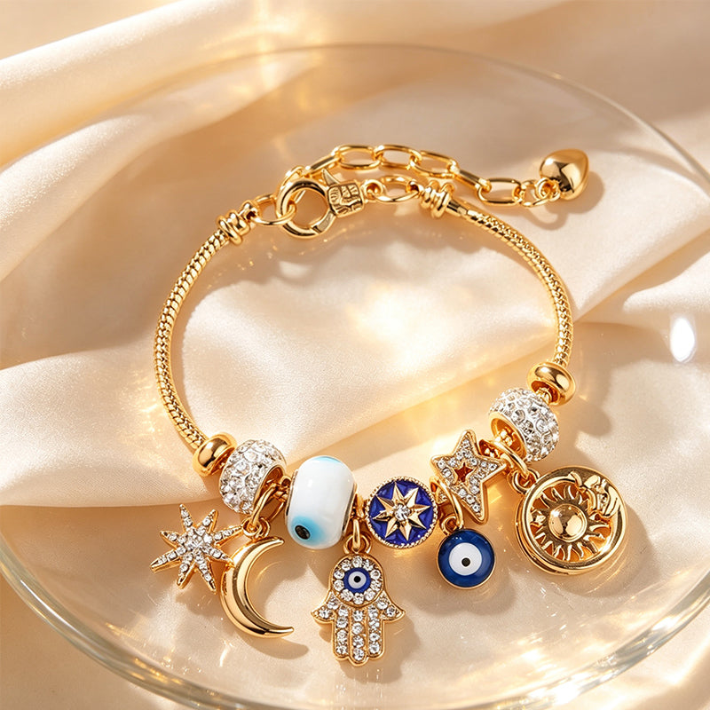 Hemelse bedelarmband met zon en maan