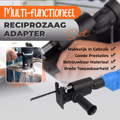 🔧 Multifunctioneel Reciprozaagadapter – Verandert je boormachine in een snijgereedschap – Voor hout, metaal en kunststof 🛠️