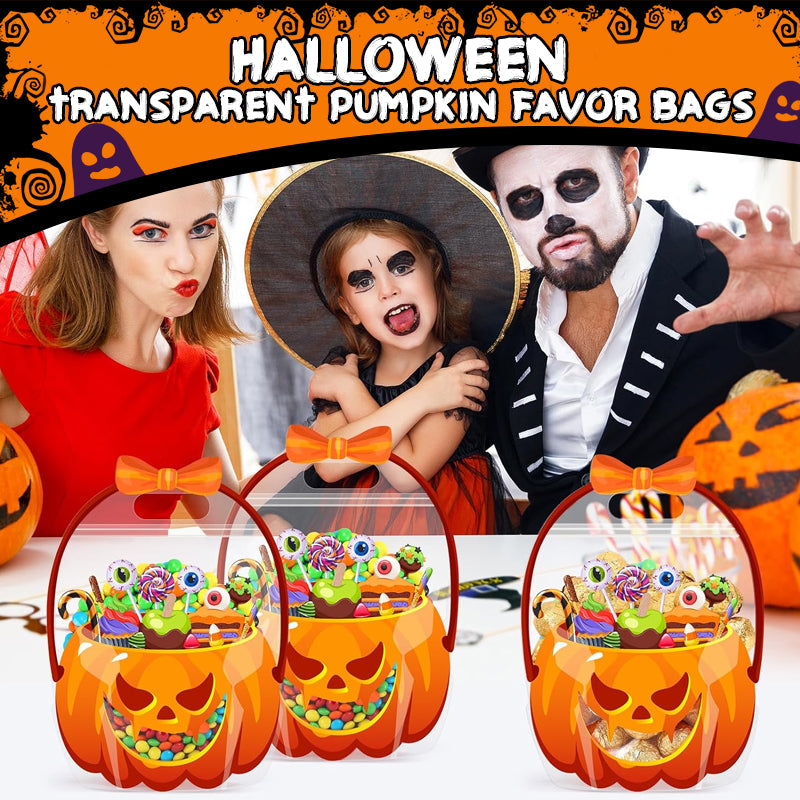 🎃 Herbruikbare Halloween Pompoenzakjes – Stevige & Doorzichtige Cadeautasjes voor Snoep, Goodies & Feestartikelen 🕷️🍬