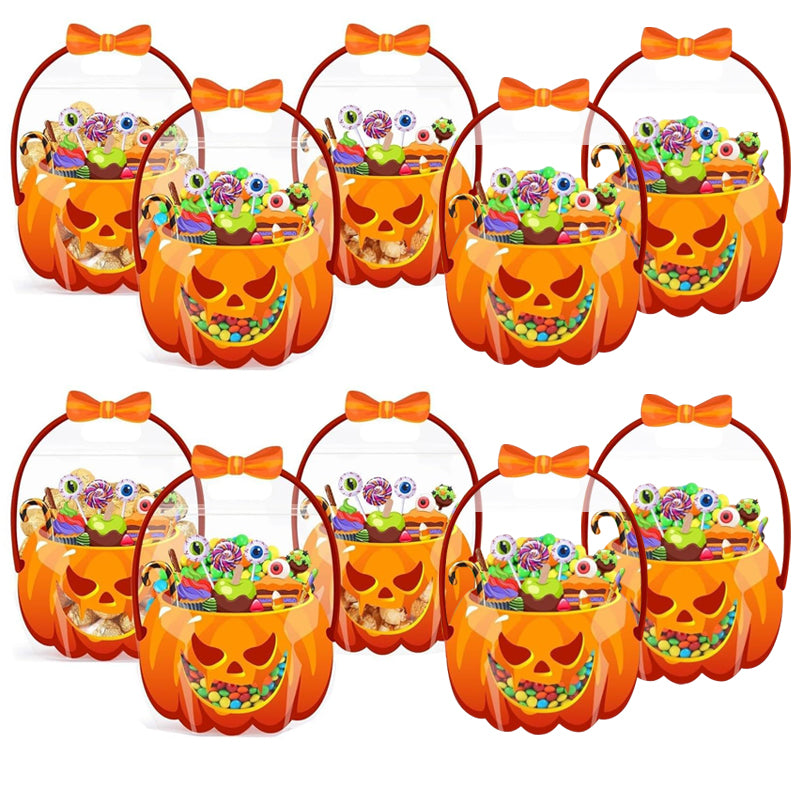 🎃 Herbruikbare Halloween Pompoenzakjes – Stevige & Doorzichtige Cadeautasjes voor Snoep, Goodies & Feestartikelen 🕷️🍬