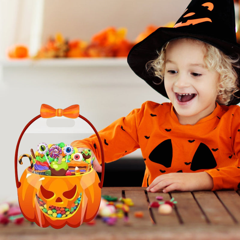 🎃 Herbruikbare Halloween Pompoenzakjes – Stevige & Doorzichtige Cadeautasjes voor Snoep, Goodies & Feestartikelen 🕷️🍬