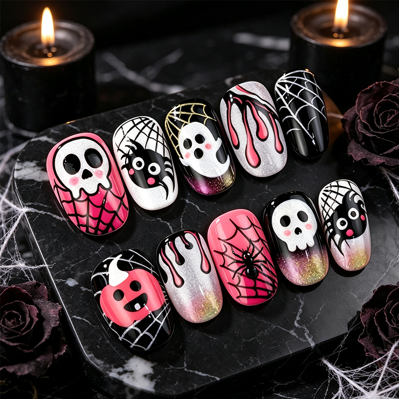 Halloween Aufklebe-Nagelset