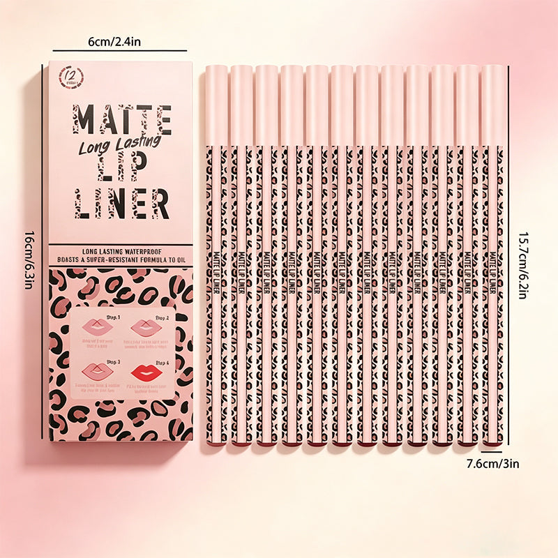 💥Tijdelijke korting!🔥 Set van 12 matte lipliner potloden – Van nudes tot intens rood, een kleur voor elke stemming en elke gelegenheid, een must-have in elke moderne make-uptas 🌹💄