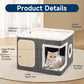 🐱 PROMO FLASH : 50% DE RÉDUCTION ! 🏠 Maison Cube Pliable 2-en-1 pour Chat – Design Bi-Niveau & Griffoir Intégré – Confort Toutes Saisons – Gain de Place & Portable 🐾