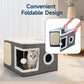 🐱 PROMO FLASH : 50% DE RÉDUCTION ! 🏠 Maison Cube Pliable 2-en-1 pour Chat – Design Bi-Niveau & Griffoir Intégré – Confort Toutes Saisons – Gain de Place & Portable 🐾