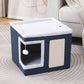 🐱 PROMO FLASH : 50% DE RÉDUCTION ! 🏠 Maison Cube Pliable 2-en-1 pour Chat – Design Bi-Niveau & Griffoir Intégré – Confort Toutes Saisons – Gain de Place & Portable 🐾